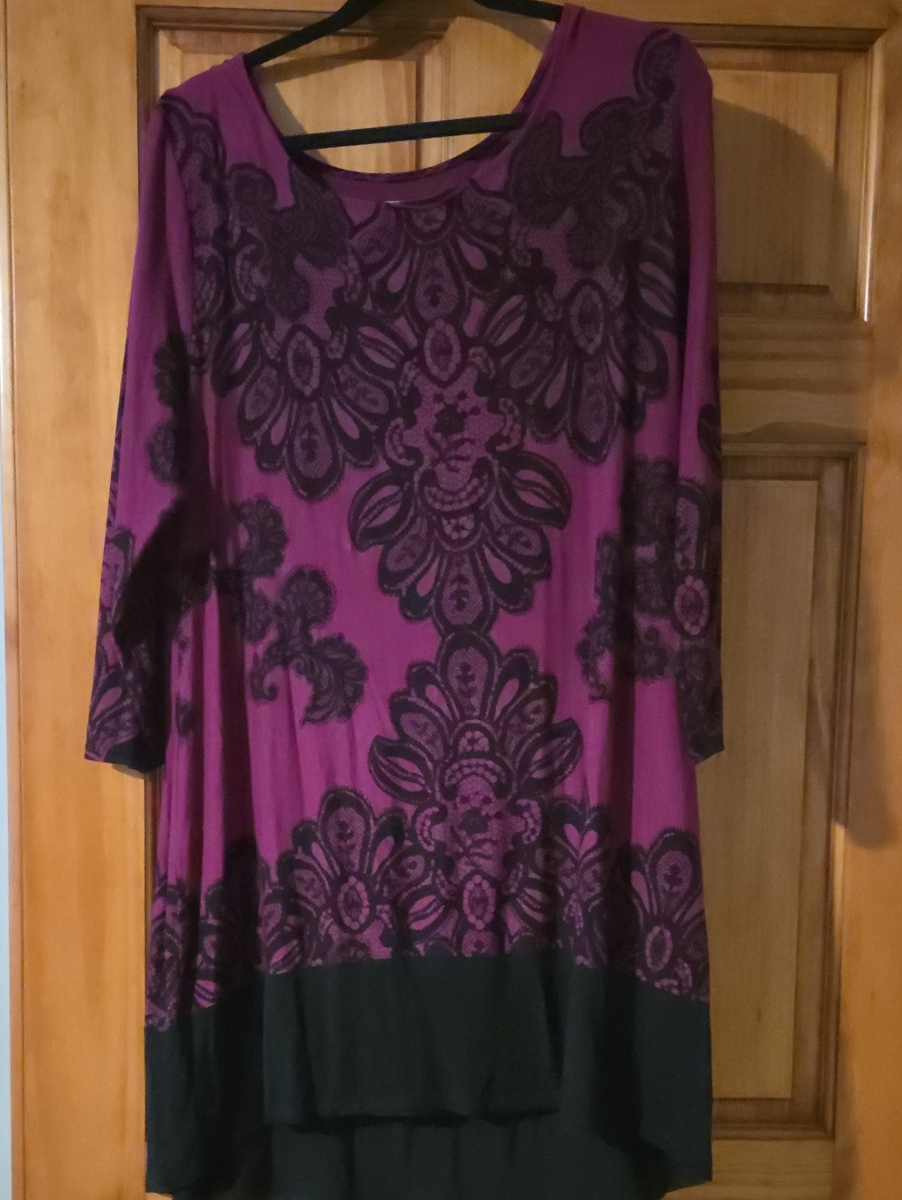 Soma Wmen’s Purple Floral Print Scoop Neck Tunic Top